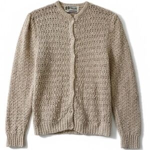 Pallas Vintage 100% Pure Irish Linen Women's Cardigan - Hand Loomed - Size Large